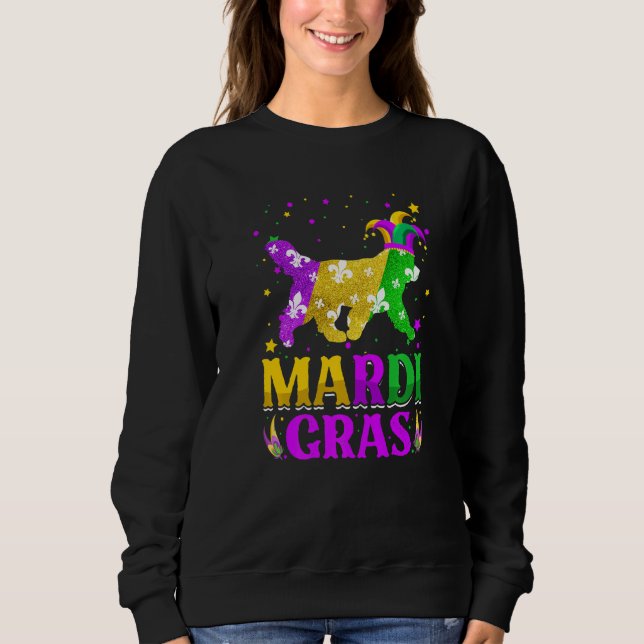 Sudadera Mardi Gras Newfoundland Dog Lover Carnival Jester  (Anverso)