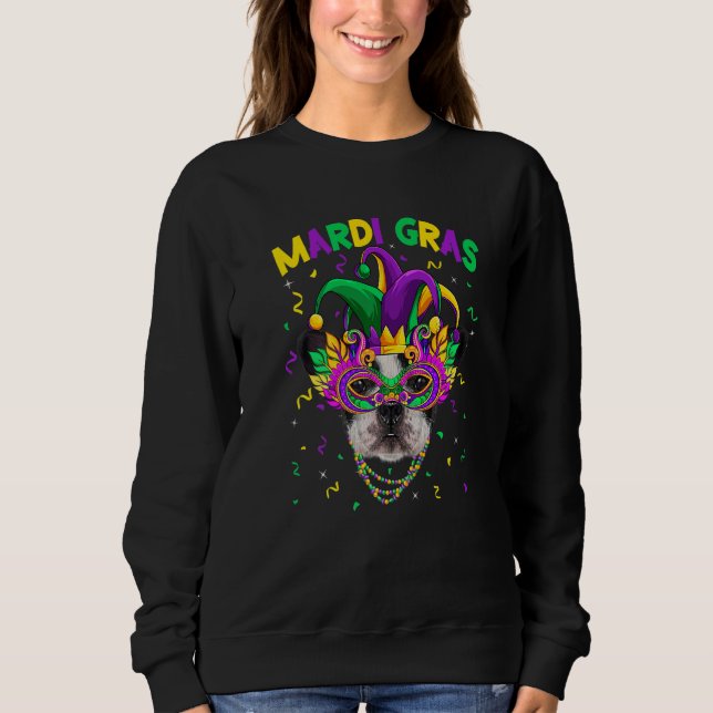 Sudadera Mardi Gras Party Cute French Bulldog Dog Lover Jes (Anverso)