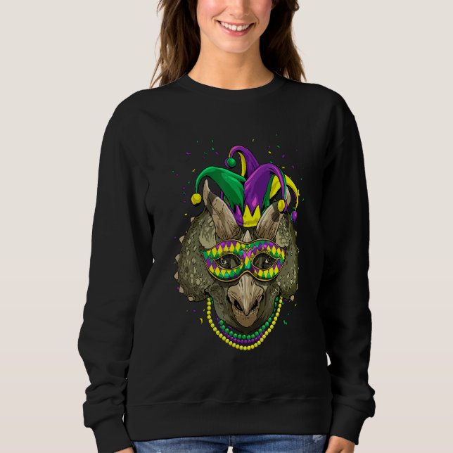 Sudadera Mardi Gras Party Dinosaur Triceratops Carnival Jes (Anverso)