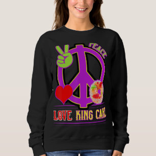 Sudadera Mardi Gras Peace Love King Cake Colorous Mardi Gra