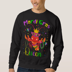 Sudadera Mardi Gras Queen Crawfish Lobster Mask Bebidas Fes