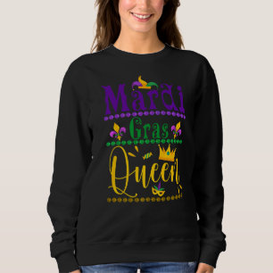 Sudadera Mardi Gras Queen Crown Mask Desfile Mardi Cute Gra