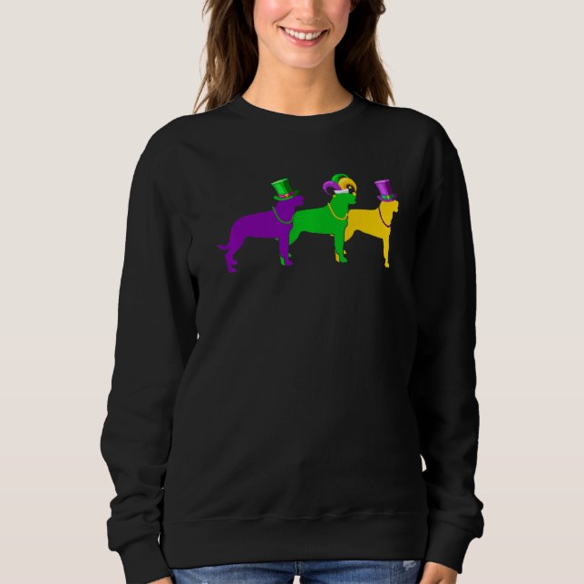 Sudadera Mardi Gras Rottweiler Dog Bead Jester Funny Festiv (Anverso)