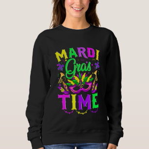 Sudadera Mardi Gras Time Feathered Krewes Máscara Mardi Gra