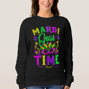 Sudadera Mardi Gras Time Feathered Krewes Máscara Mardi Gra