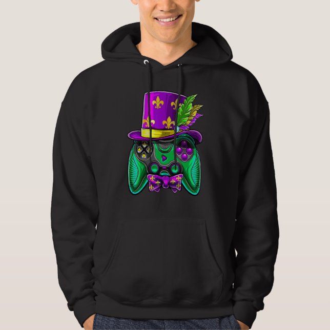 Sudadera Mardi Gras Video Game Controller Jester Hat Costum (Anverso)