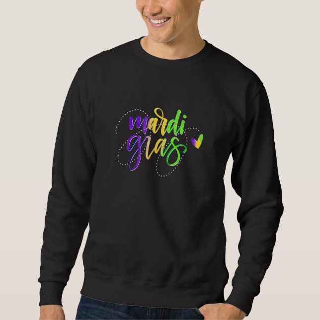 Sudadera Mardi Gras Watercolor Hand Lettering Design With H (Anverso)