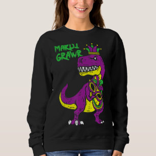 Sudadera Mardi Grawr T Rex Dino Toddler Kids Mardi Gras Boy