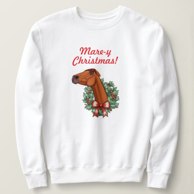 Sudadera ¡Mare-y Navidades! Dulces de caballo divertidos (Anverso del diseño)