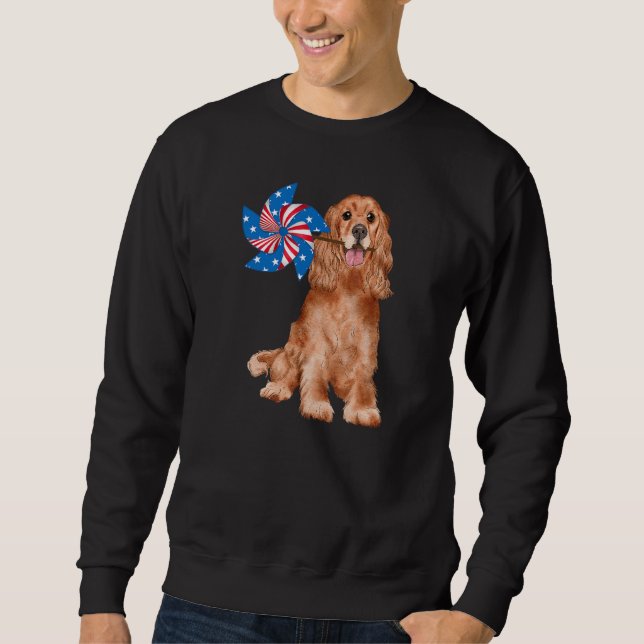 Sudadera Marea Cocker Spaniel Bandera Estadounidense Rescat (Anverso)