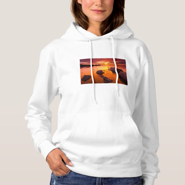 Sudadera Marea Naranja, puesta de sol, California (Anverso)