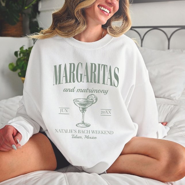 Sudadera Margaritas Y Bachelorette Personalizada De Matrimo (Subido por el creador)