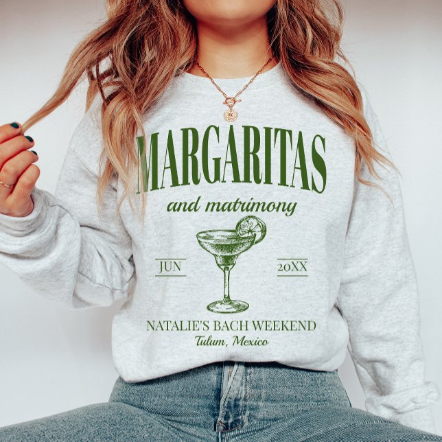 Sudadera Margaritas Y Bachelorette Personalizada De Matrimo (Subido por el creador)