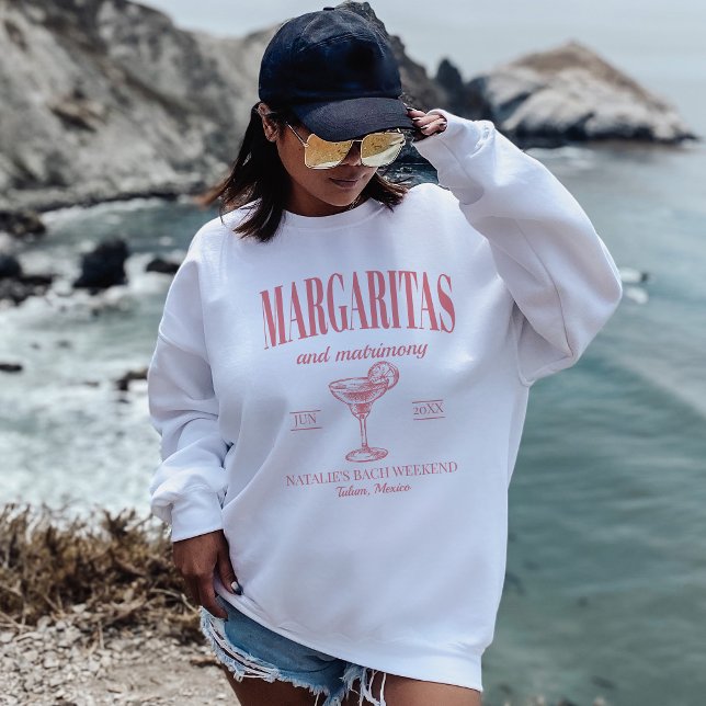 Sudadera Margaritas Y Bachelorette Personalizada De Matrimo (Subido por el creador)