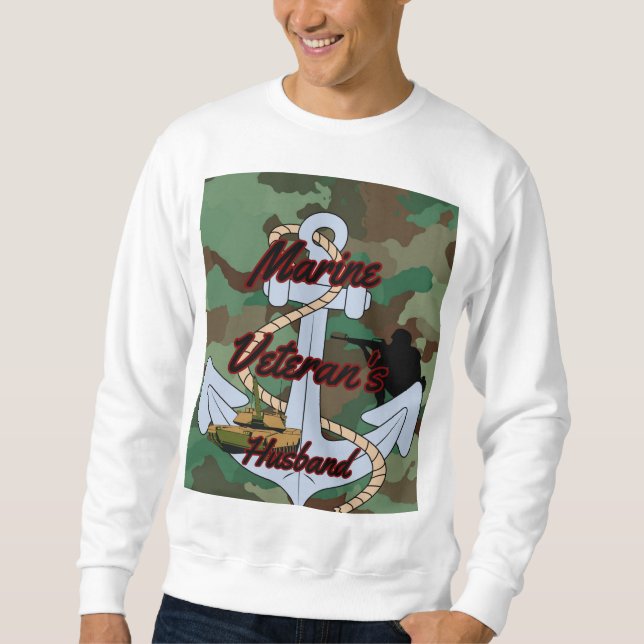 Sudadera Marido del veterano marino (Anverso)
