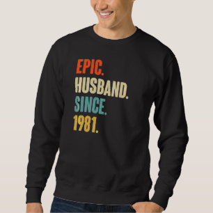 Sudadera Marido épico vintage desde 1981 41ª Anive Boda
