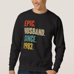 Sudadera Marido épico vintage desde 1983 39ª Anive Boda