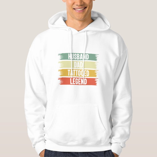 Sudadera Marido papá Tattooed Legend Hoodie de los Hombres (Anverso)