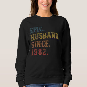 Sudadera Marido retro épico desde 1982 40º Boda Aniver