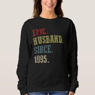 Sudadera Marido retro épico desde 1995 27º Boda Aniver