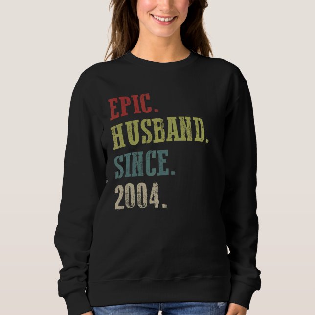 Sudadera Marido retro épico desde 2004 18º Boda Aniver (Anverso)