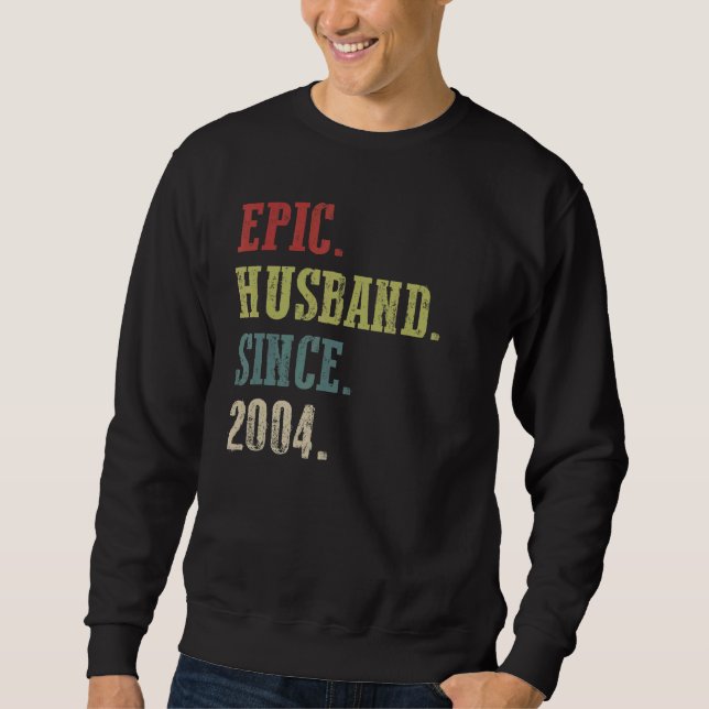 Sudadera Marido retro épico desde 2004 18º Boda Aniver (Anverso)