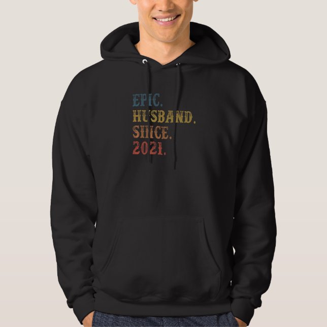 Sudadera Marido retro épico desde 2021 Primer Anivers Boda (Anverso)