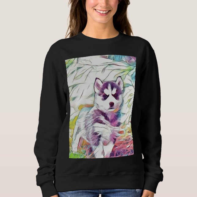 Sudadera Mariky Siberiano Negro Y Blanco Con Gras Marrón (Anverso)