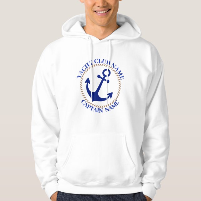 Sudadera Marina azul Nautical Anchor club náutico marina (Anverso)