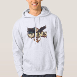 Sudadera "Marines" over eagle & anchor hoodie