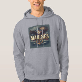Sudadera "Marines" over eagle & flag hoodie