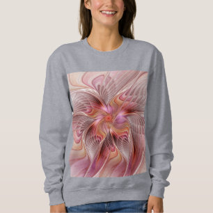 Sudadera Mariposa abstracta colorida arte fantástico fracta