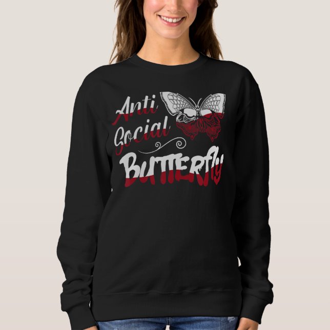 Sudadera Mariposa antisocial (Anverso)