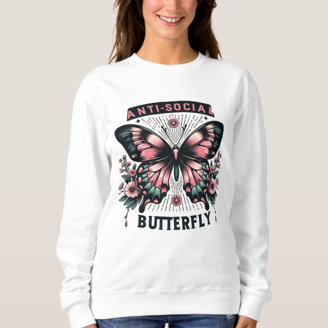 Sudadera Mariposa antisocial (Anverso)