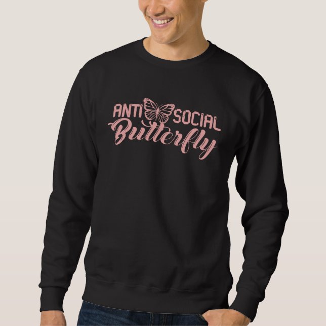Sudadera Mariposa Antisocial Antisocial Para Hombres Mujere (Anverso)
