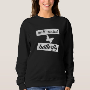 Sudadera Mariposa antisocial divertida