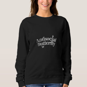 Sudadera Mariposa antisocial Funny Pun Introvert Retro
