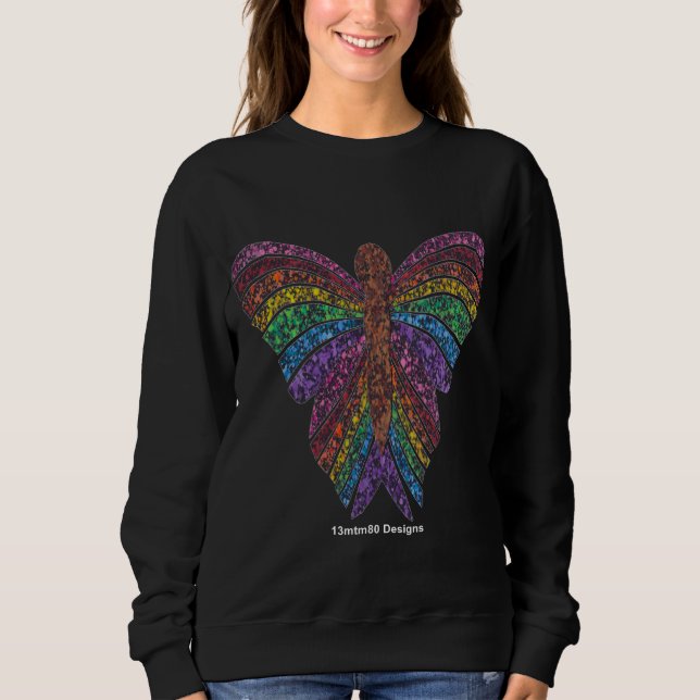 Sudadera Mariposa arcoiris (vívido) - Camisas suaves para m (Anverso)