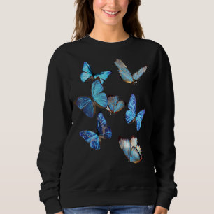 Sudadera Mariposa Azul Morpho Enjambres Lepidoptera Entomol