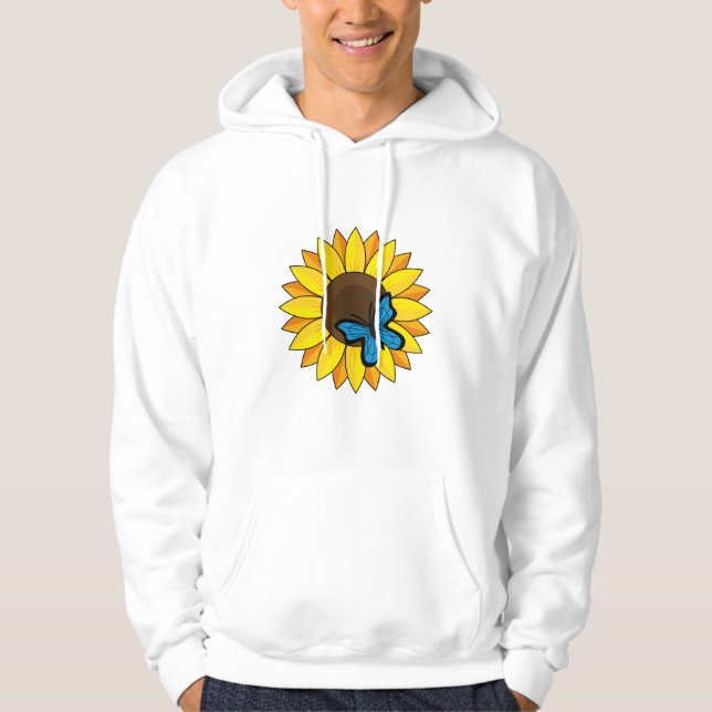 Sudadera Mariposa azul y girasol (Anverso)