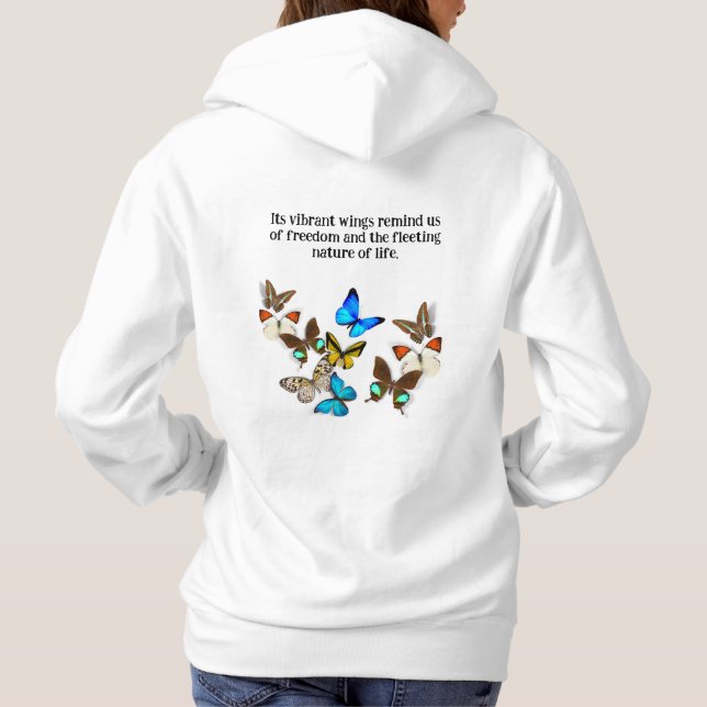 Sudadera Mariposa colorida Libertad Hoodie (Reverso)