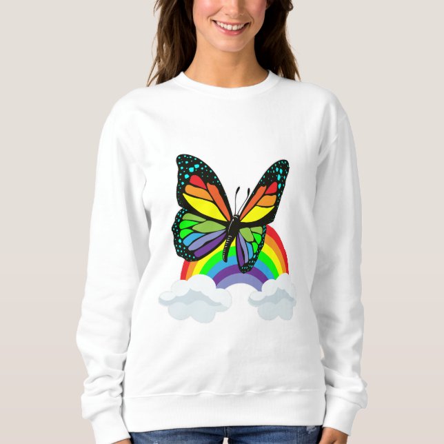 Sudadera Mariposa con arcoiris (Anverso)