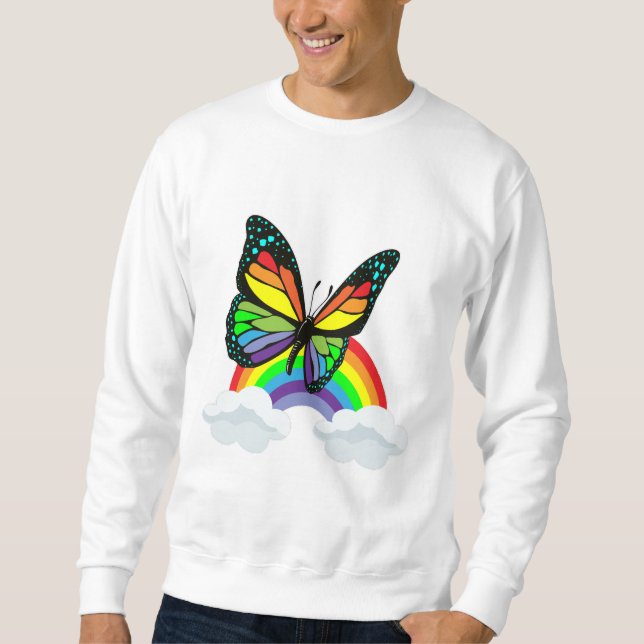 Sudadera Mariposa con arcoiris (Anverso)