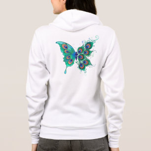 Sudadera Mariposa con plumas de pavo real verde