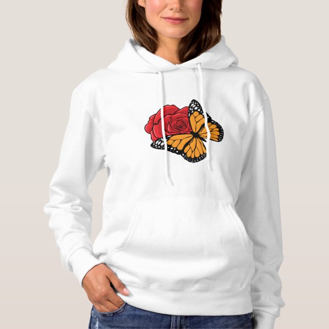 Sudadera Mariposa con Rosa (Anverso)