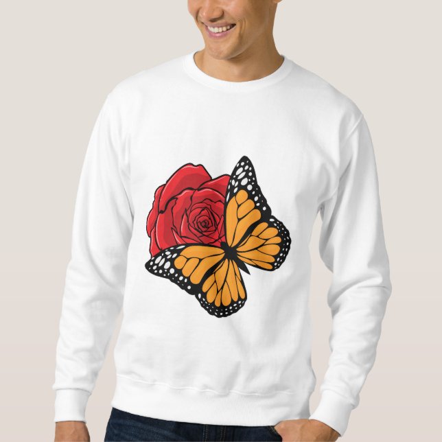 Sudadera Mariposa con Rosa (Anverso)