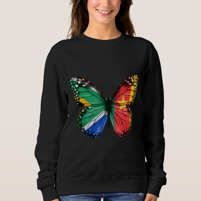 Sudadera Mariposa de Bandera Camerunesa Sudafricana (Anverso)