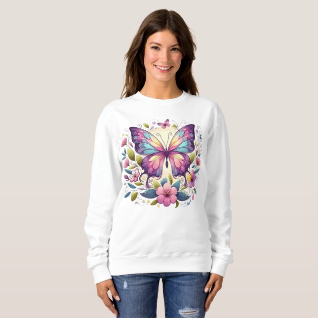 Sudadera Mariposa de colores vivos (Anverso completo)