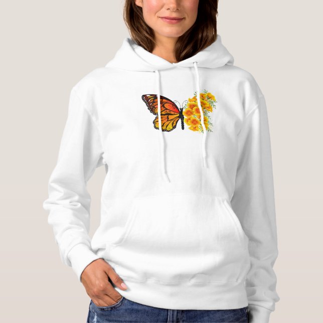 Sudadera Mariposa de flores con amapola amarilla de Califor (Anverso)