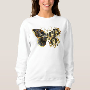 Sudadera Mariposa de flores de oro con orquídea negra